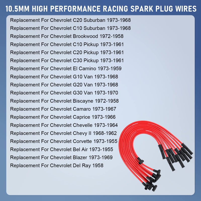 JDMSPEED New HEI Spark Plug Wires Set 90 to Straight Replacement for SBC BBC 350 383 400 454 V8 - Image 3